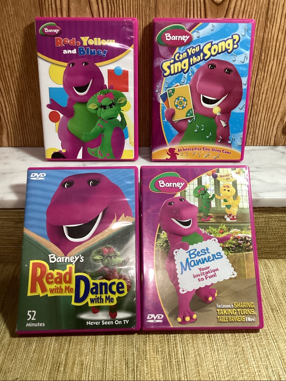 Barney Kids Learning DVD Set - Purple lot of 4